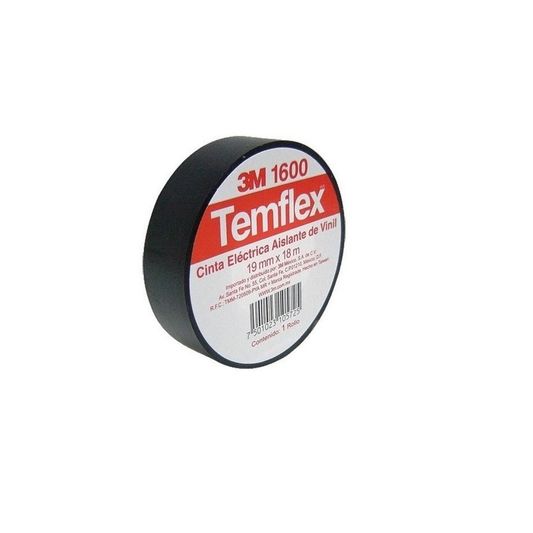 Cinta aislante de vinil temflex 1600 3m 19 mm x 18 mts Pieza