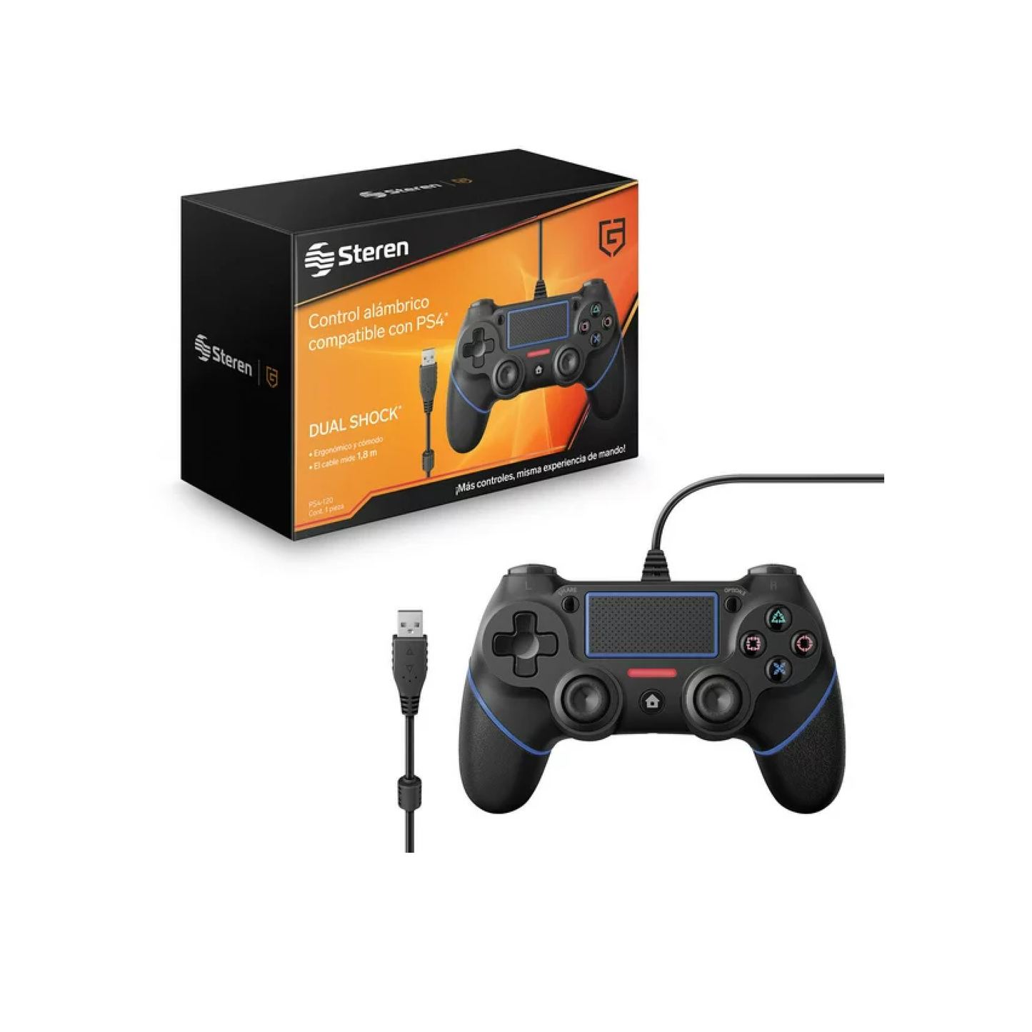 Control alámbrico compatible con ps4 PS4-120 steren Pieza