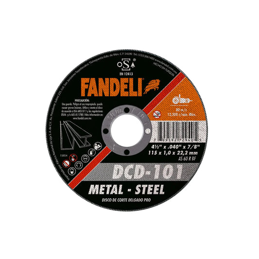 Disco corte metal 4 1/2 dcd-101 - 72940 - fandeli Pieza