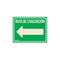 Letrero de señalización RUTA EVACUACIÓN IZQUIERDA 21x28 cm 16369 Pieza