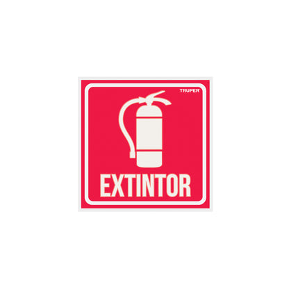 Letrero de señalización EXTINTOR 19 x 19 cm 18434 Truper Pieza