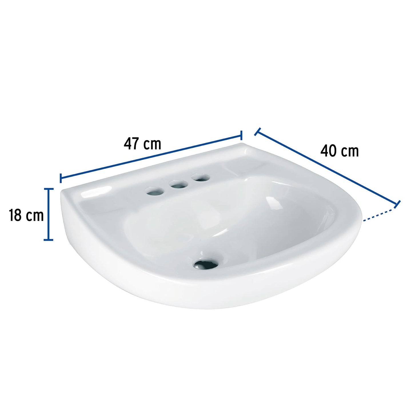 Lavabo ceramica con rebosadero blanco foset 44002 Pieza