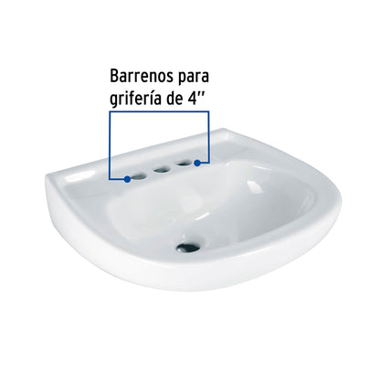 Lavabo ceramica con rebosadero blanco foset 44002 Pieza