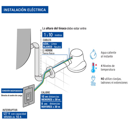 Regadera electrica 4 temperaturas 49491 foset Pieza