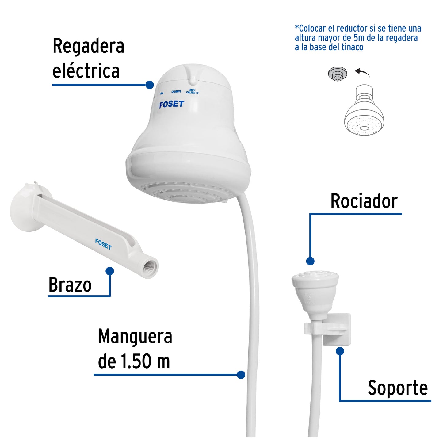 Regadera electrica 4 temperaturas 49491 foset Pieza