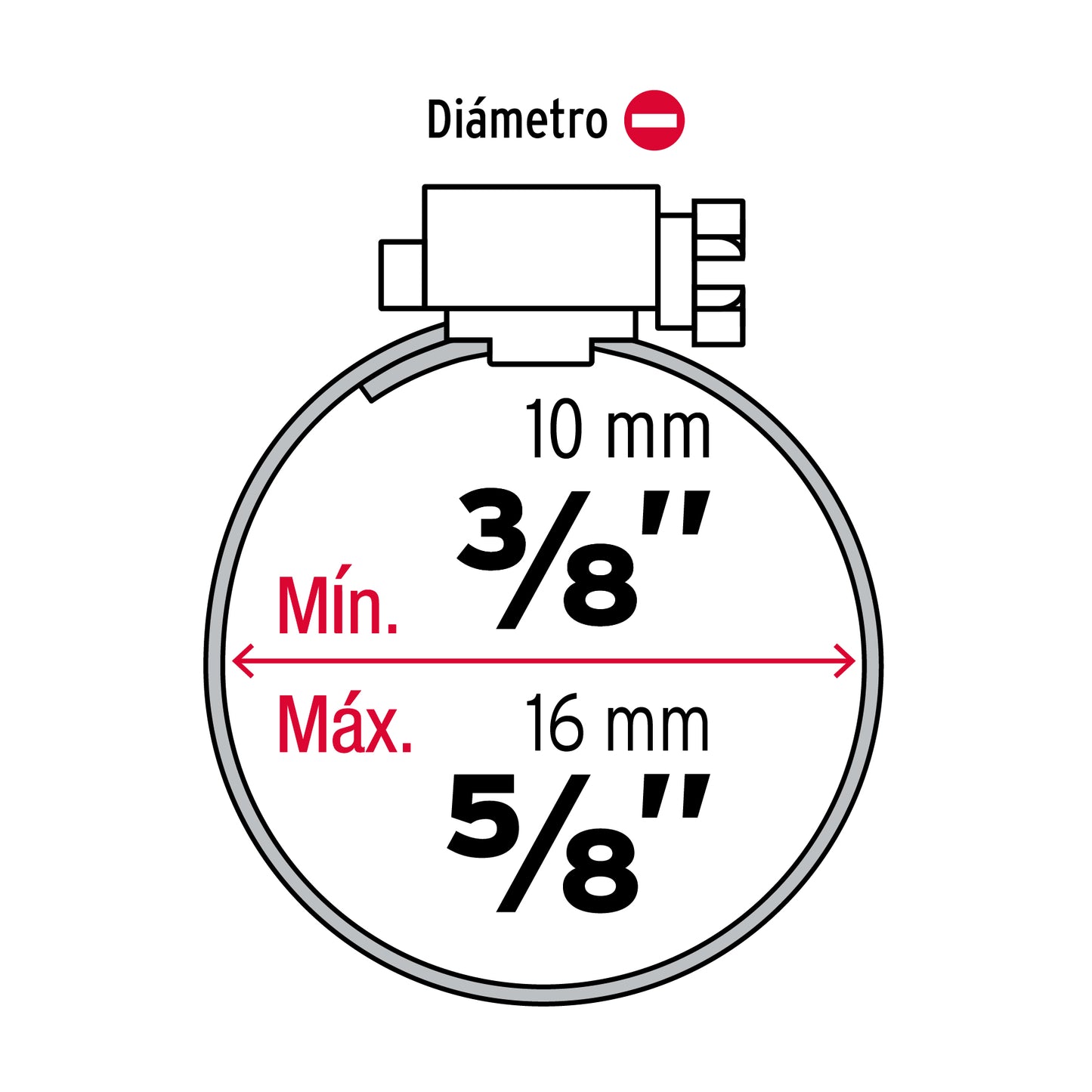 Abrazadera mini reforzada 4 3/8 5/8  44230 Fiero Pieza