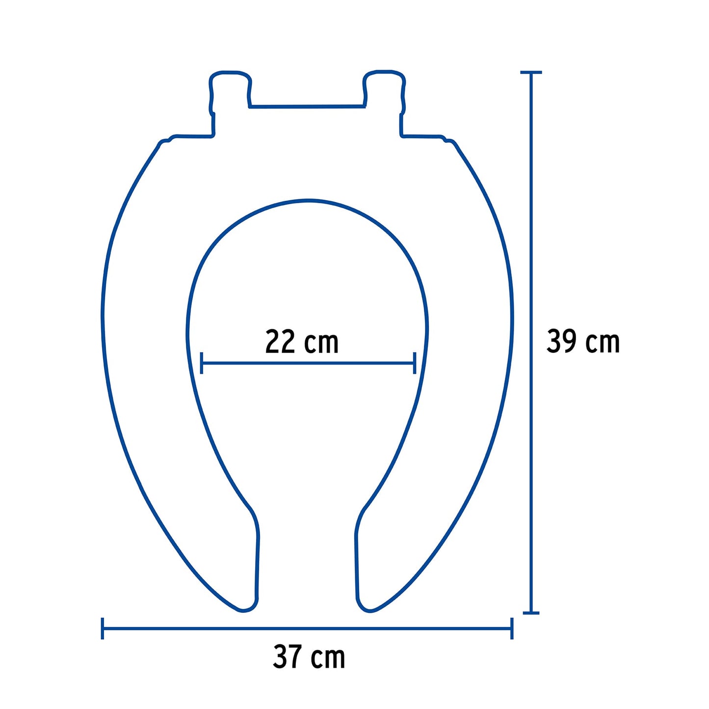 Asiento redondo para WC, abierto , blanco, Foset 49903 Pieza