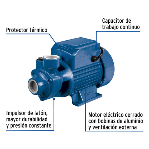 Bomba electrica periferica para agua 1/2 hp foset 49877 Pieza