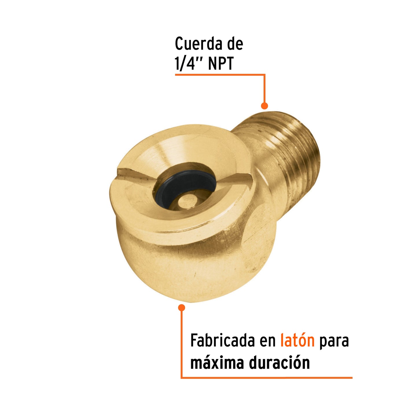 Inflador cabeza sencilla macho cuerda 1/4 npt19087 Pieza