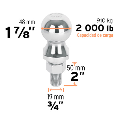 Bola de arrastre capacidad 2000 lb 44441 fiero Pieza