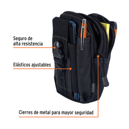 Bolso tactico negro para cinturon 67021 Truper Pieza