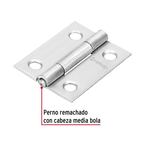 Bisagra rectangular 1-1/2p acero inoxidable 43200 Hermex Pieza