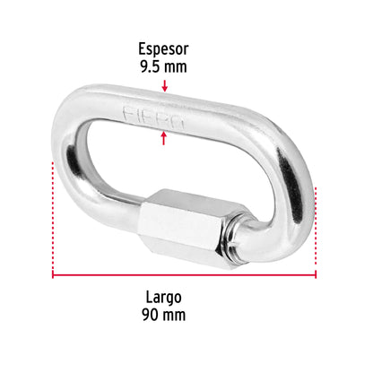 Eslabon rapido con seguro de acero 3/8p 44024 Pieza