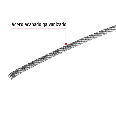 Cable de acero ridigo 1/16p 75 m Metro