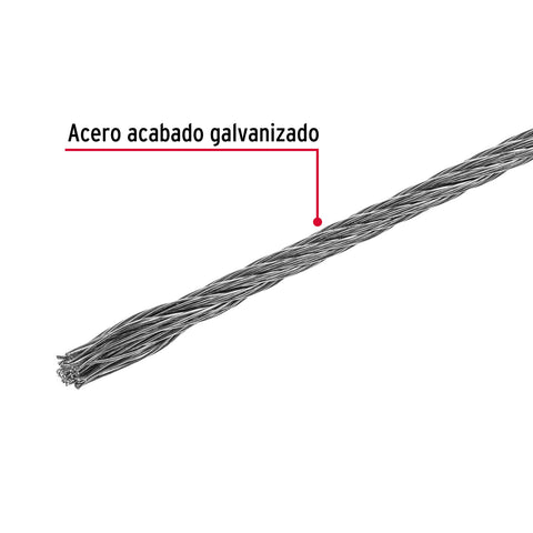 Cable de acero rigido 1/8p 75 m Metro