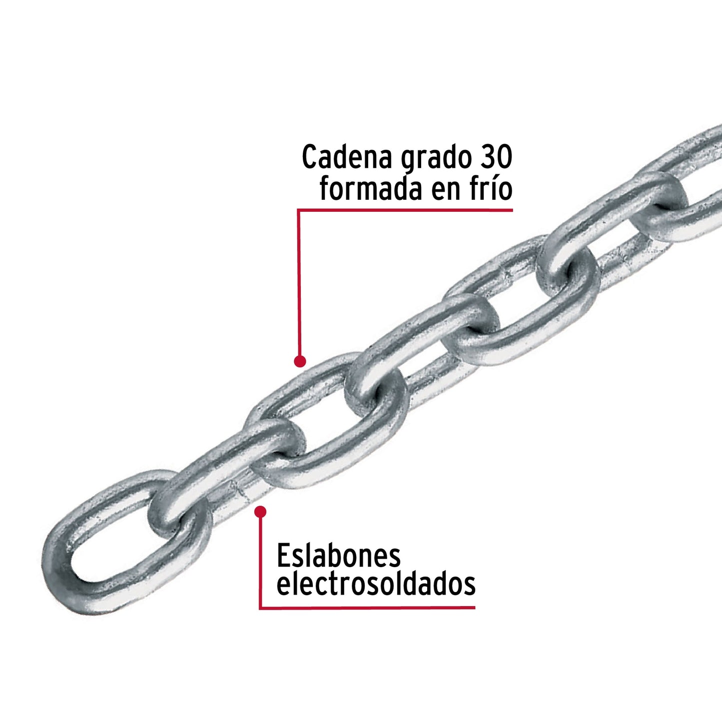 Cadena galvanizada de 3/16 44270 Fiero Metro