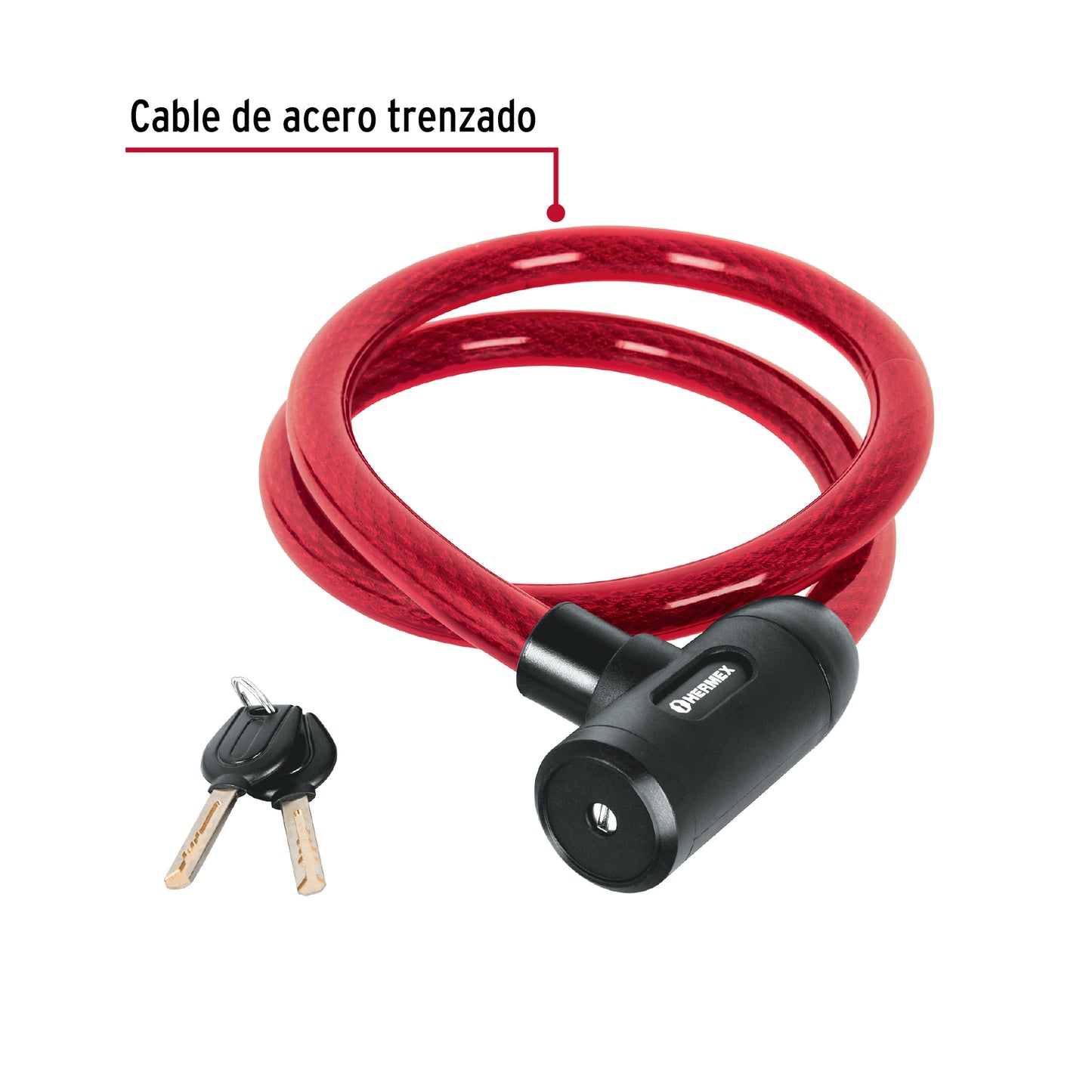 Candado cable con llave 20 mm 1.20 mt 43921 hermex Pieza