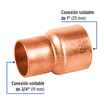 Cople reduccian campana cobre 1 x 3/4 49751 Pieza