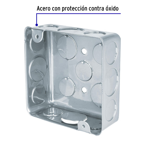 Caja galvanizada cuadrada 4x4 - 19 mm -45007/crstd-19-06 - Volteck Pieza