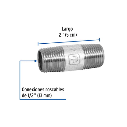 Niple galvanizado 1/2 x 2 47516 Foset Pieza