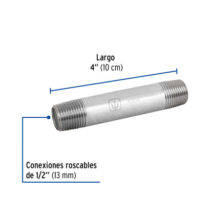 Niple galvanizado 1/2 x 4 47518 Foset Pieza