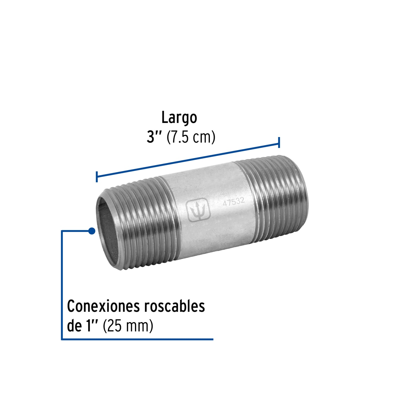 Niple galvanizado 1 x 3 47532 Foset Pieza