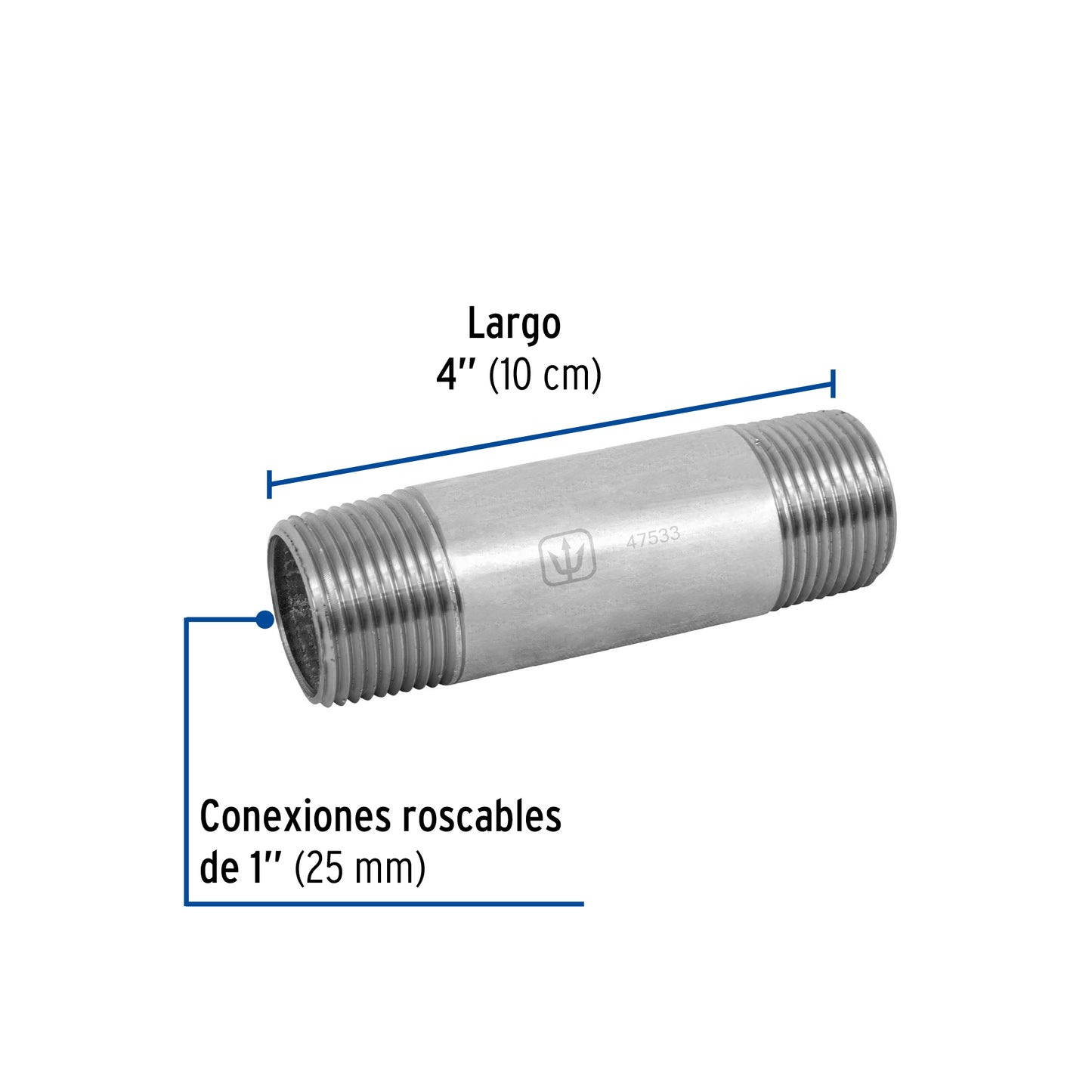 Niple galvanizado 1x4 47533 foset Pieza