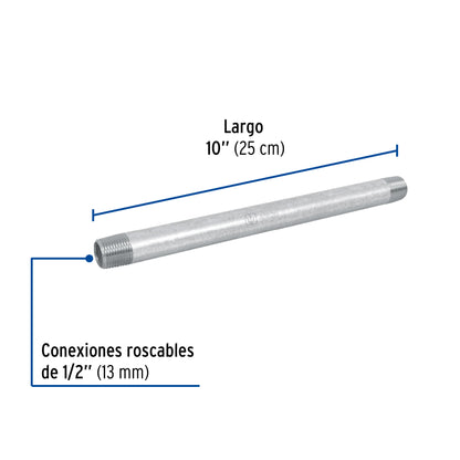 Niple galvanizado 1/2x10 48820 foset Pieza