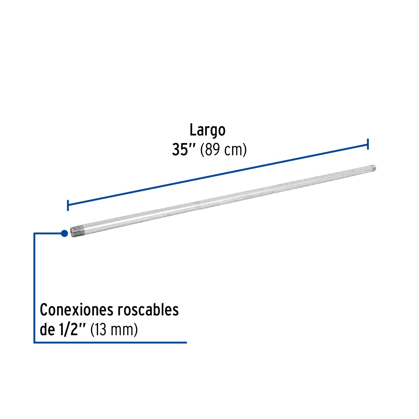 Niple galvanizado 1/2 x 35 48823 Foset Pieza