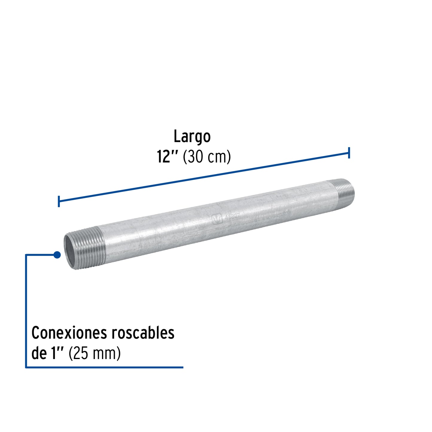 Niple galvanizado 1x12 48827 foset Pieza