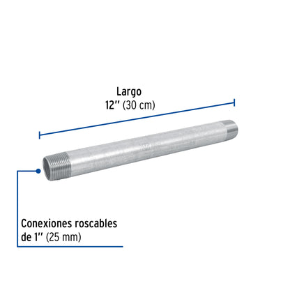 Niple galvanizado 1x12 48827 foset Pieza