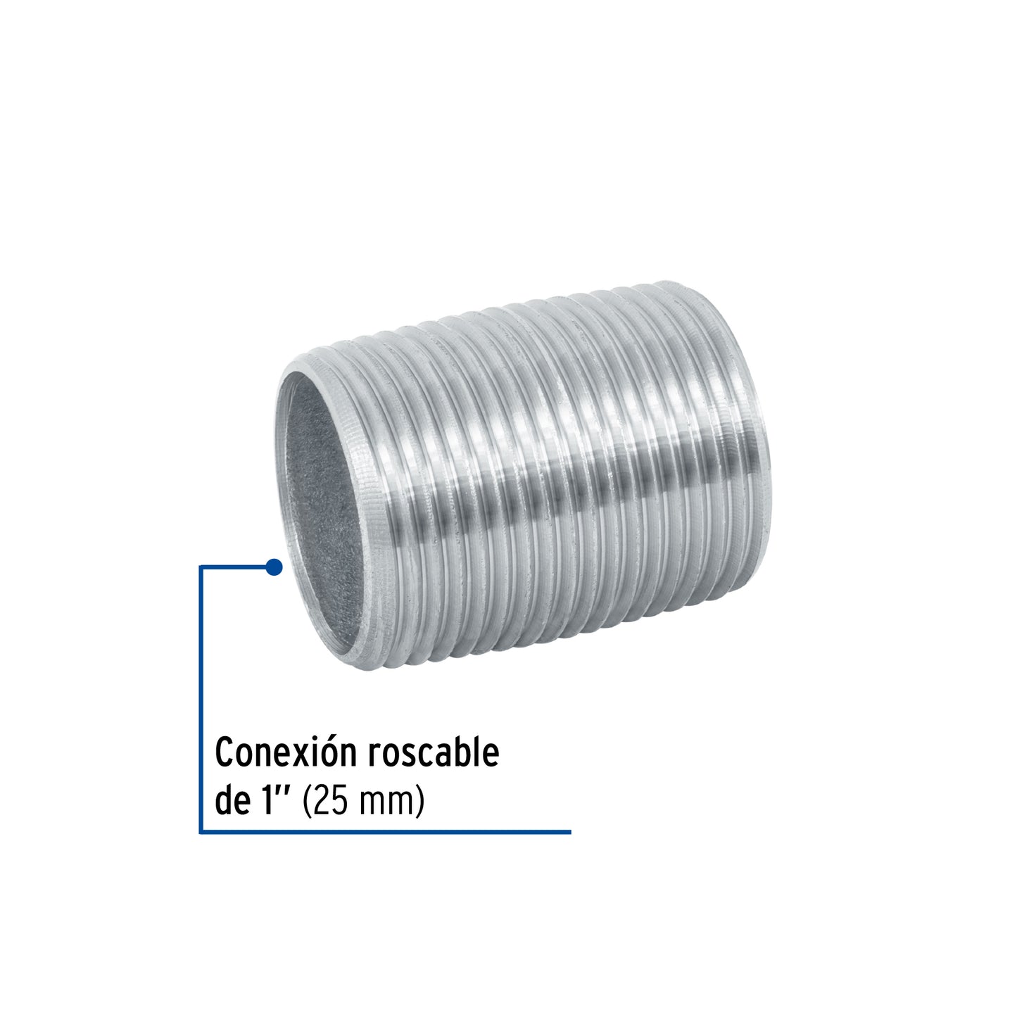 Niple galvanizado cuerda corrida 1 47538 Foset Pieza