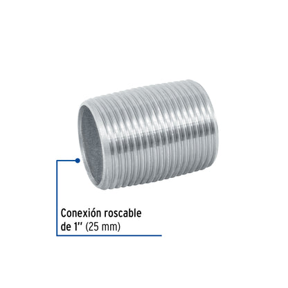 Niple galvanizado cuerda corrida 1 47538 Foset Pieza