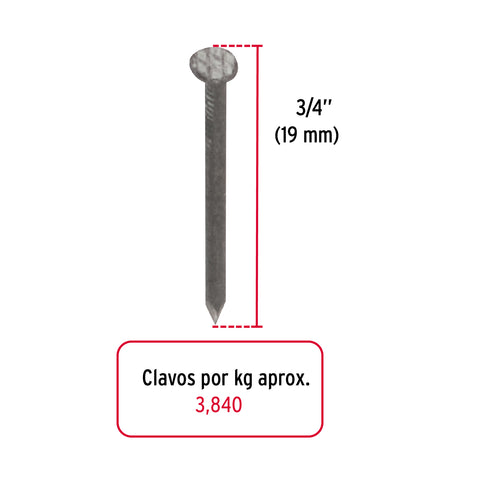 Clavo alfilerillo 3/4 1 kg 44501 Kilogramo