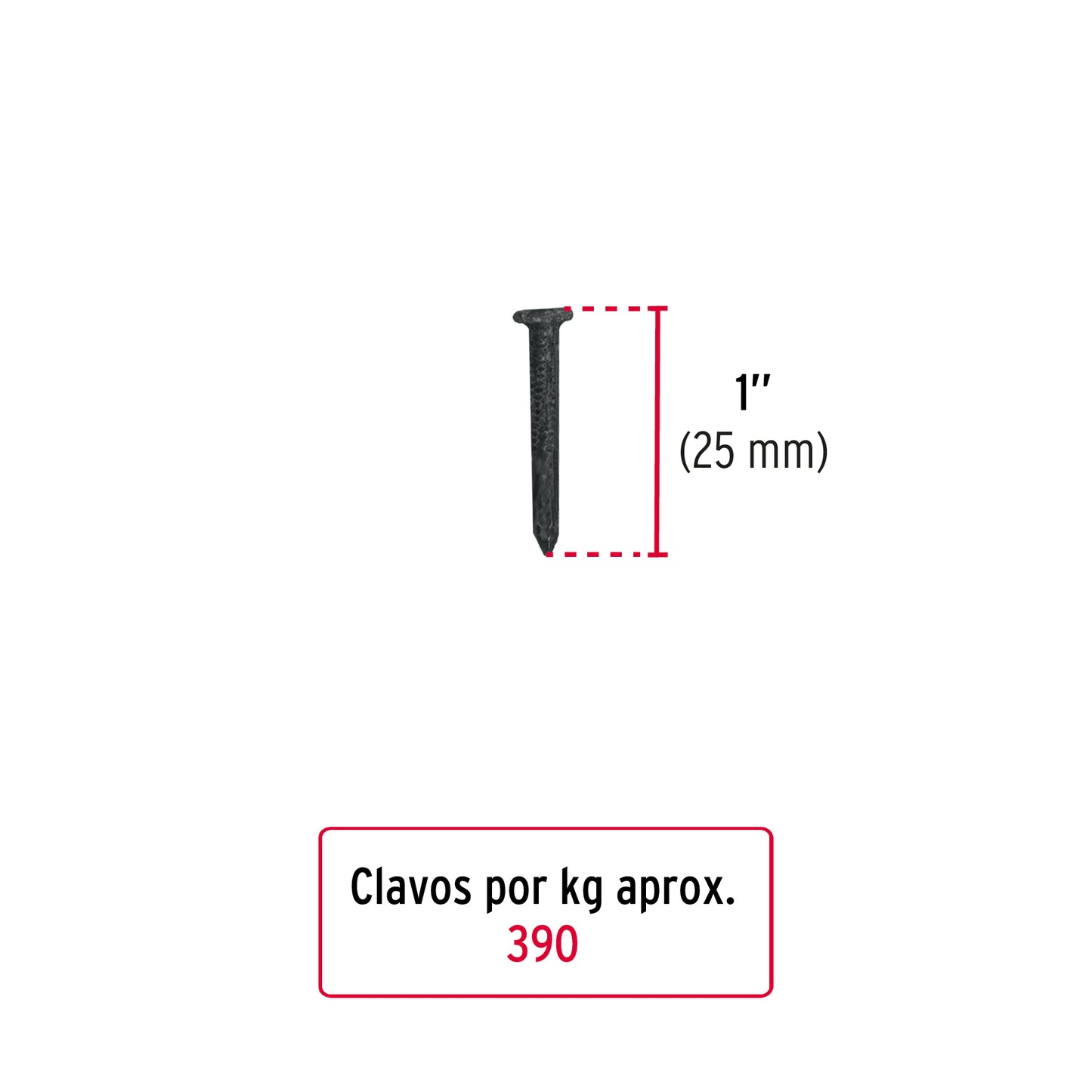 Clavo concreto 1p negros  44131 Pieza