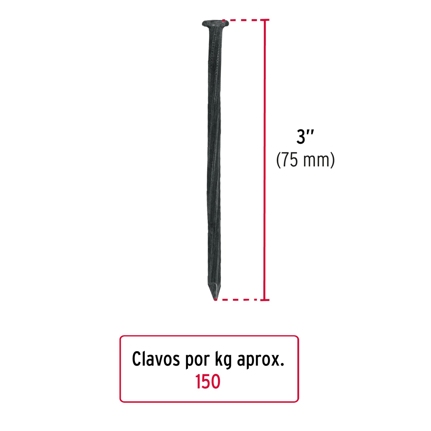 Clavo concreto 3p negros 44135 Pieza