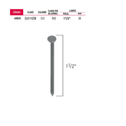 Clavo con cabeza 1 1/2p 1 kg 44815 fiero Kilogramo
