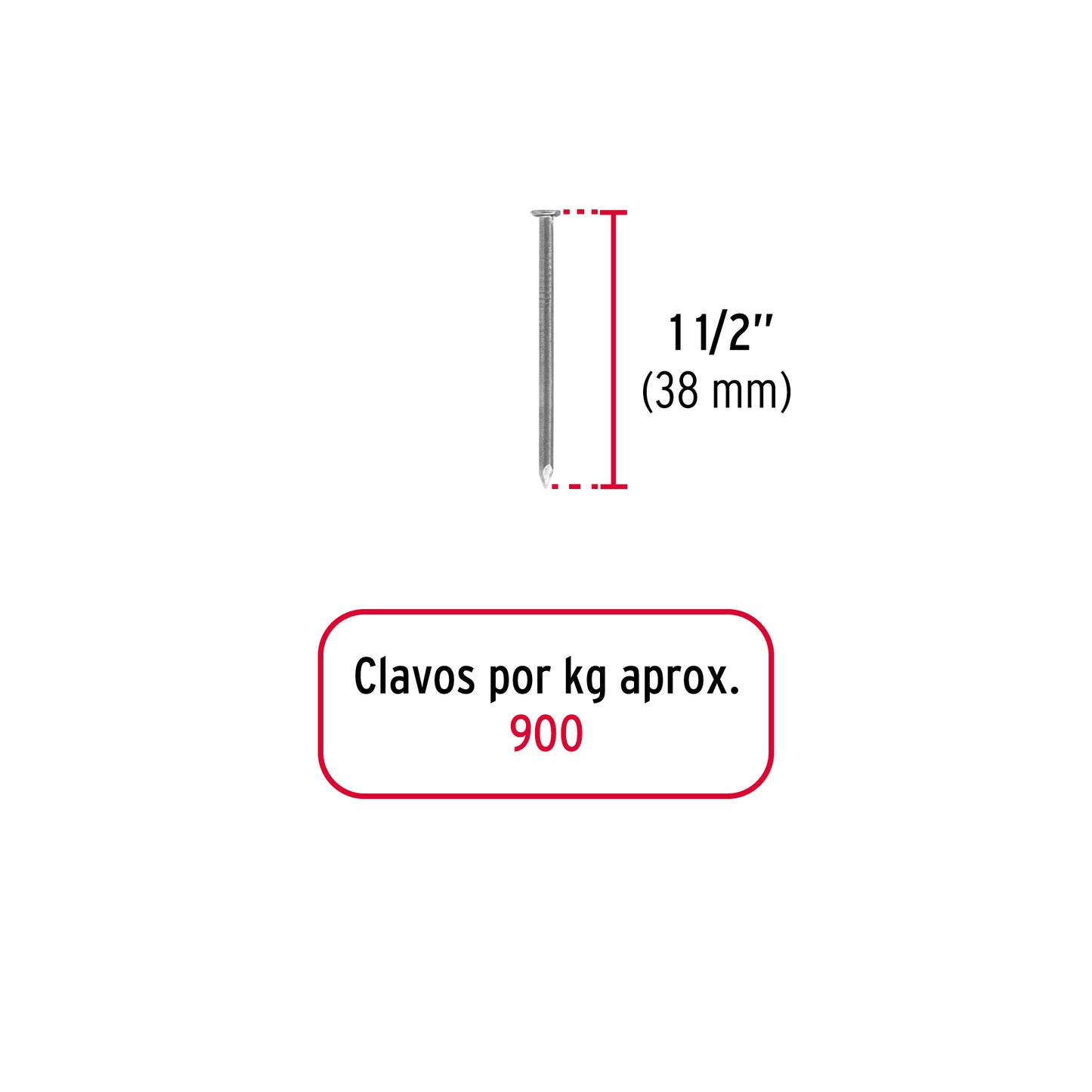 Clavo con cabeza 1 1/2p 1 kg 44815 fiero Kilogramo