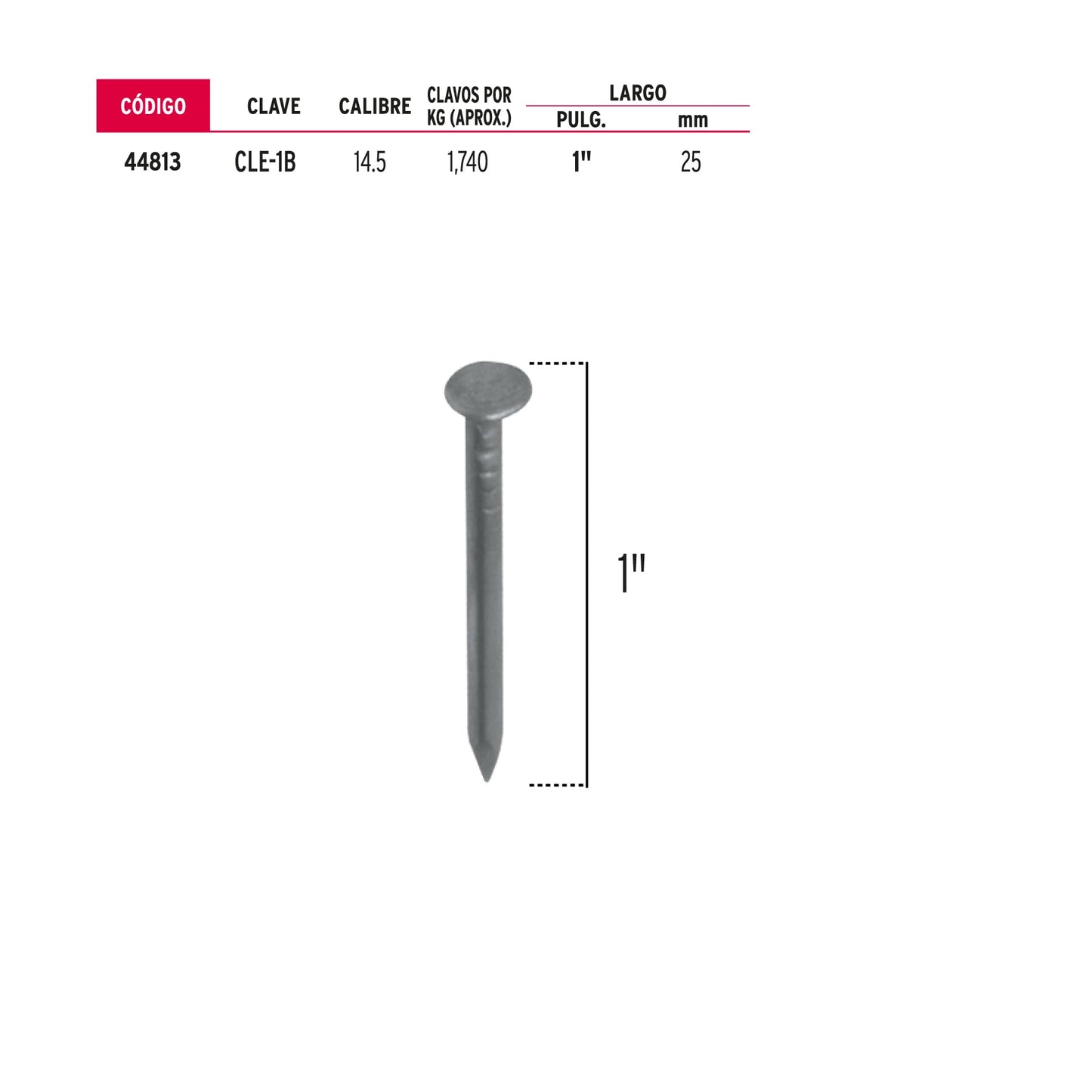 Clavo con cabeza 1p 1 kg 44813 fiero Kilogramo