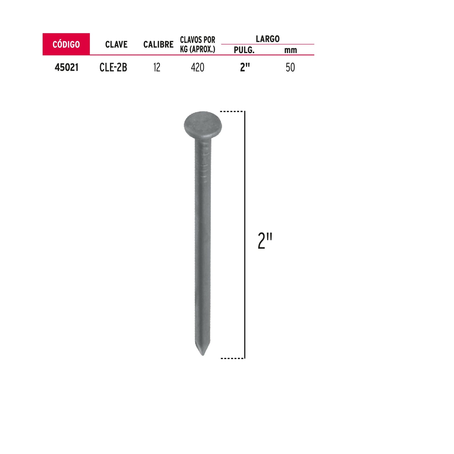 Clavo con cabeza 2p 1 kg 45021 fiero Kilogramo