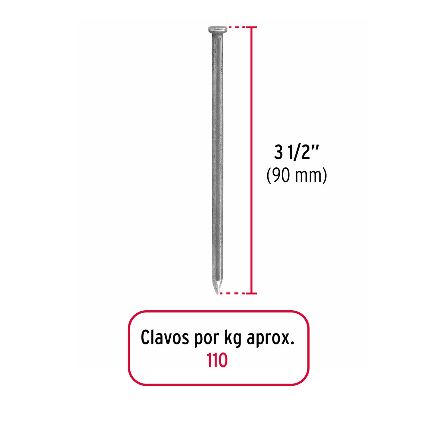 Clavo con cabeza 3 1/2 1 kg 45024 fiero Kilogramo