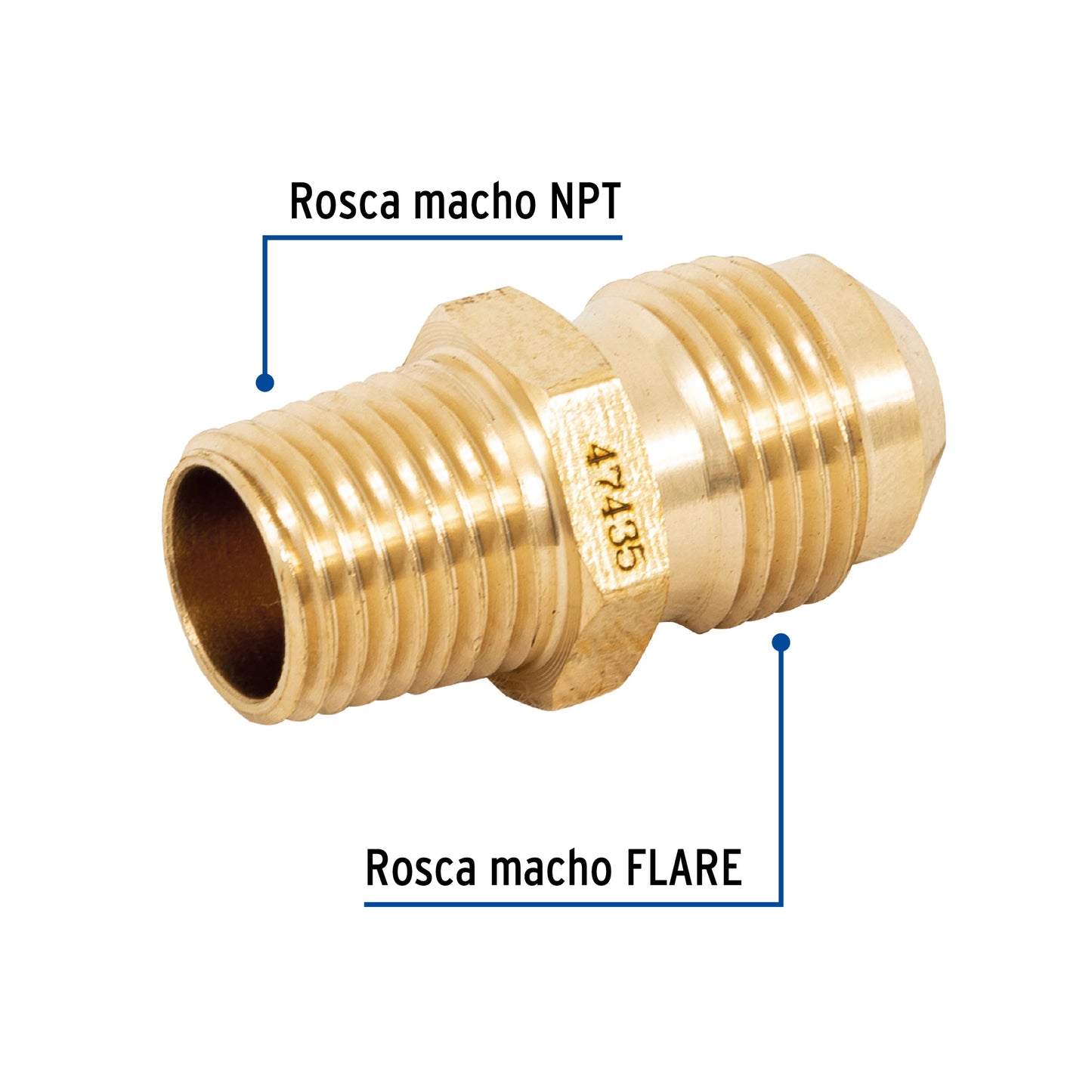 Niple terminal de laton 3/8 X 1/4 47435 Foset Pieza