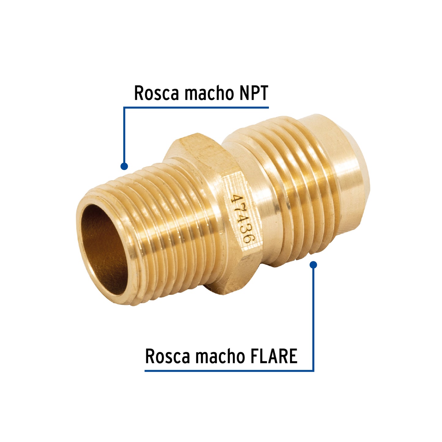 Niple terminal de laton 1/2 X 3/8 47436 Foset Pieza