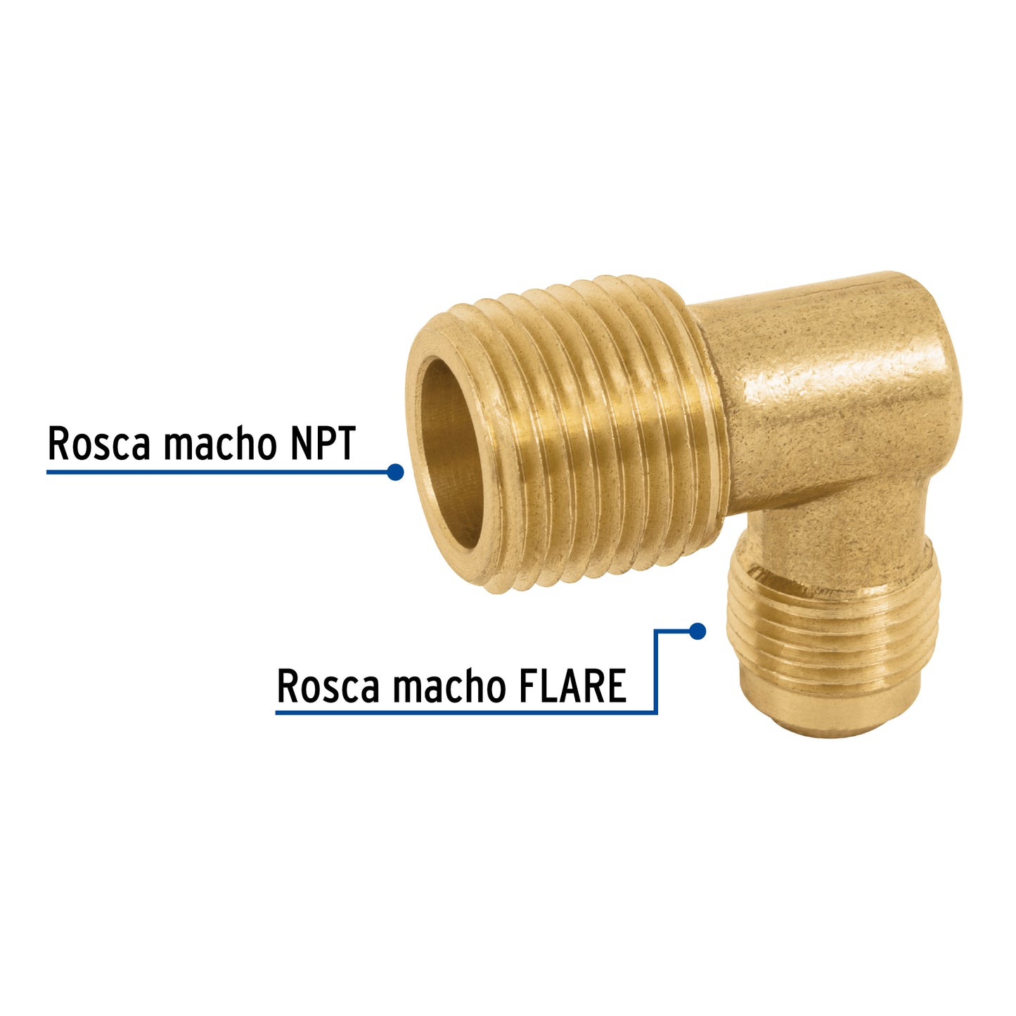 Codo terminal a 90 g de laton 3/8 x 1/2 47400 Foset Pieza