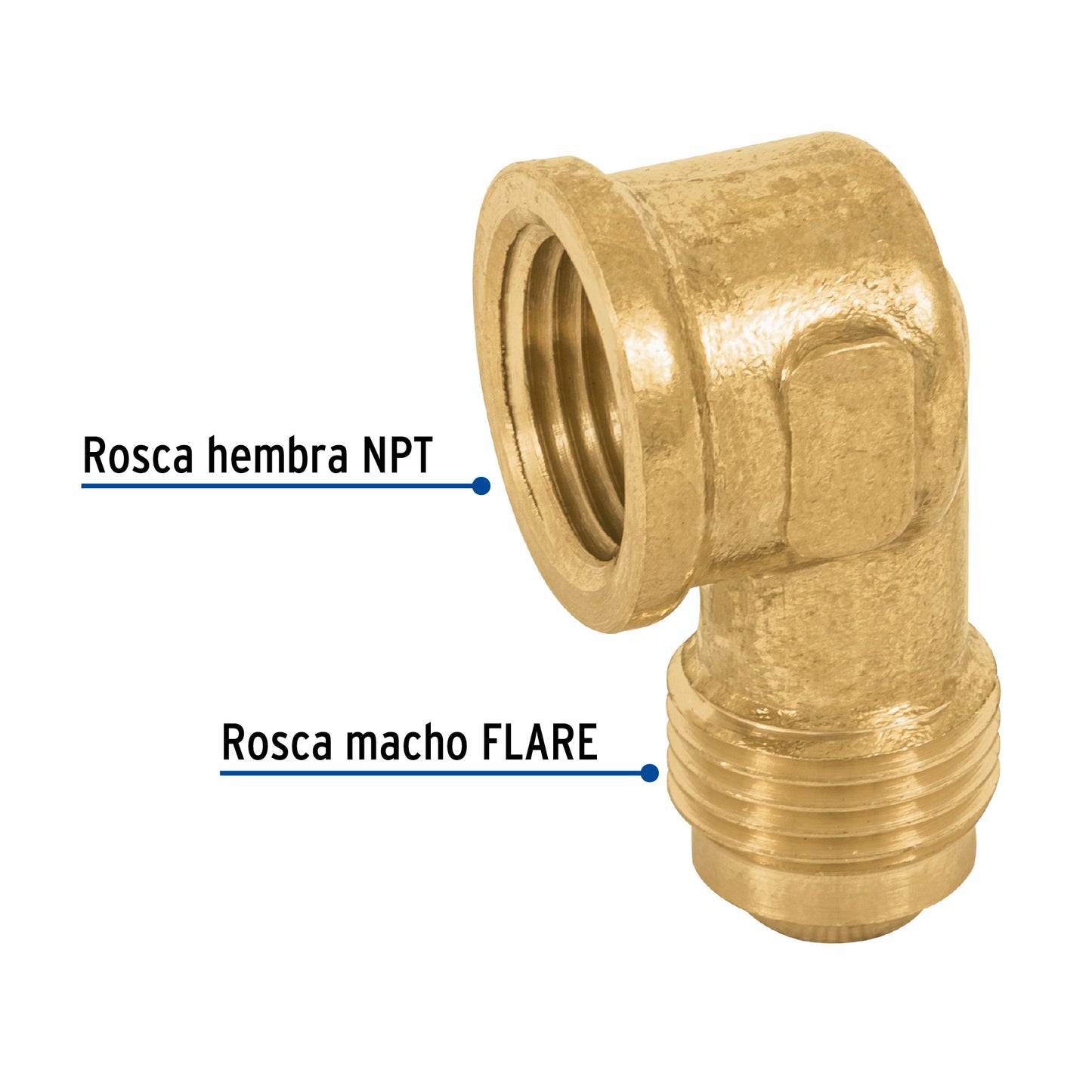 Codo para estufa a 90â° de laton 3/8 x 3/8 47403 foset Pieza