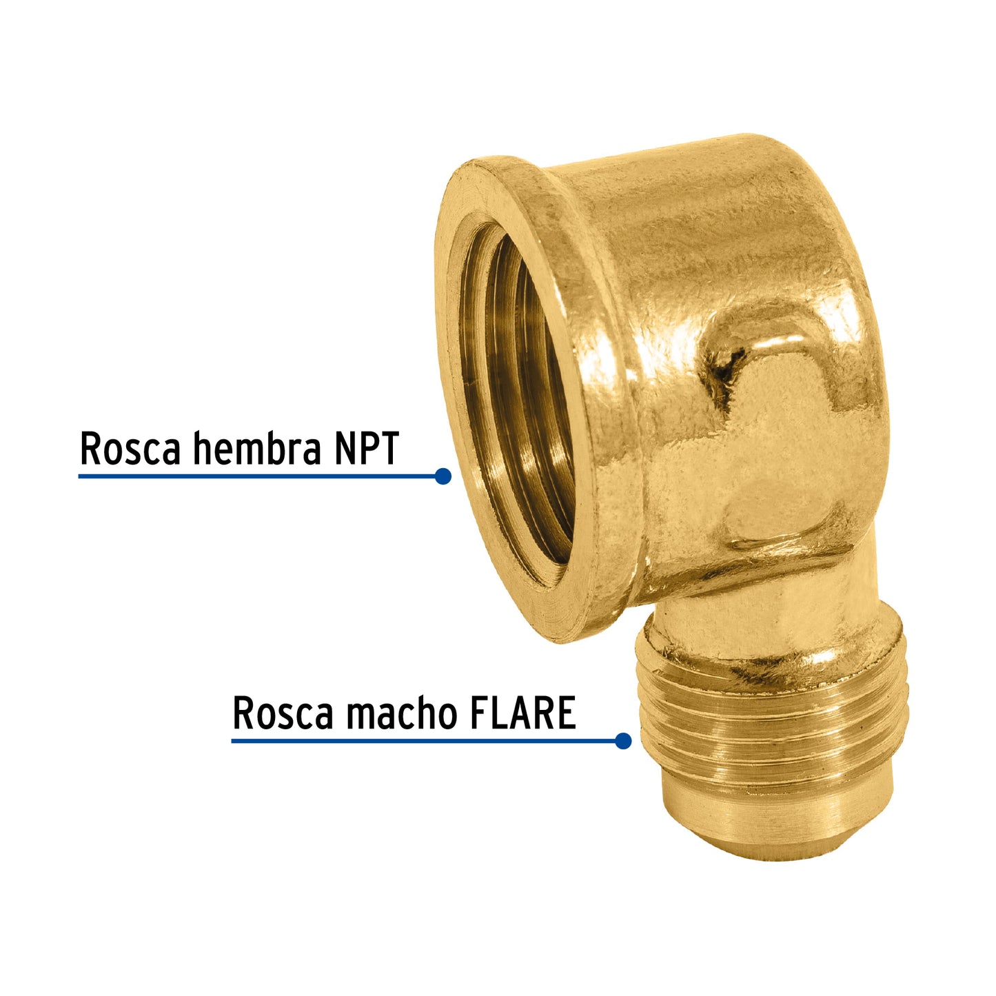 Codo para estufa a 90â° de laton 3/8 x 1/2 47404 foset Pieza