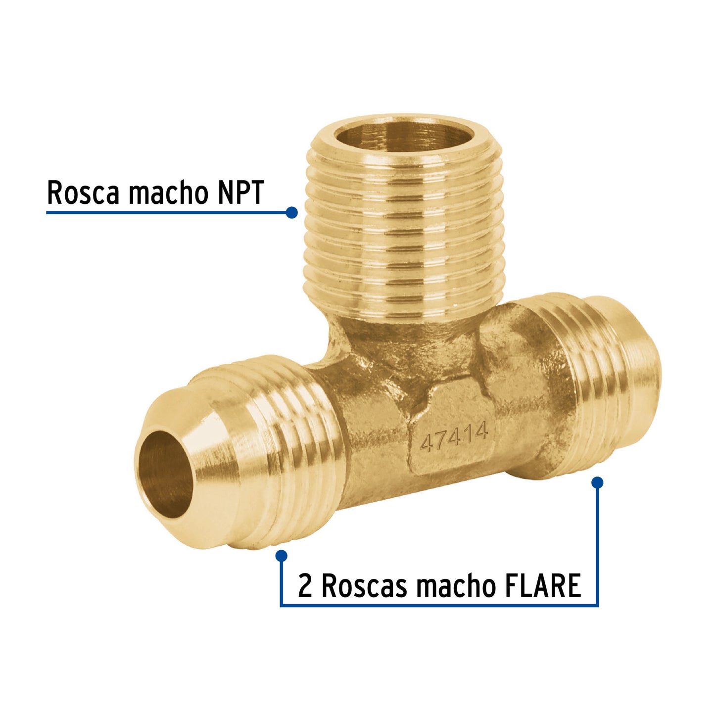 Tee terminal centro de laton 3/8p 47414 foset Pieza