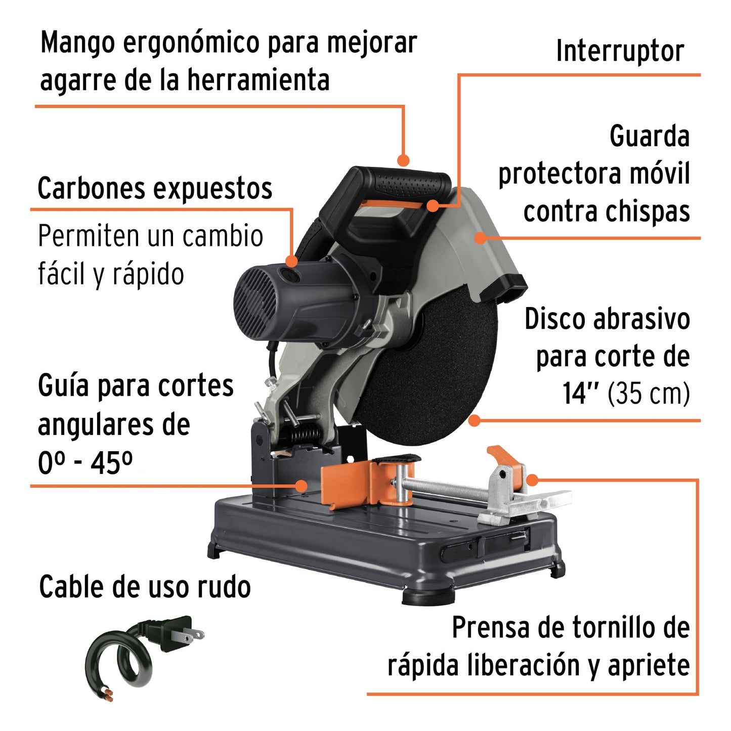 Cortadora de metales 14P 2200 W industrial mango en PDP 11723 Pieza