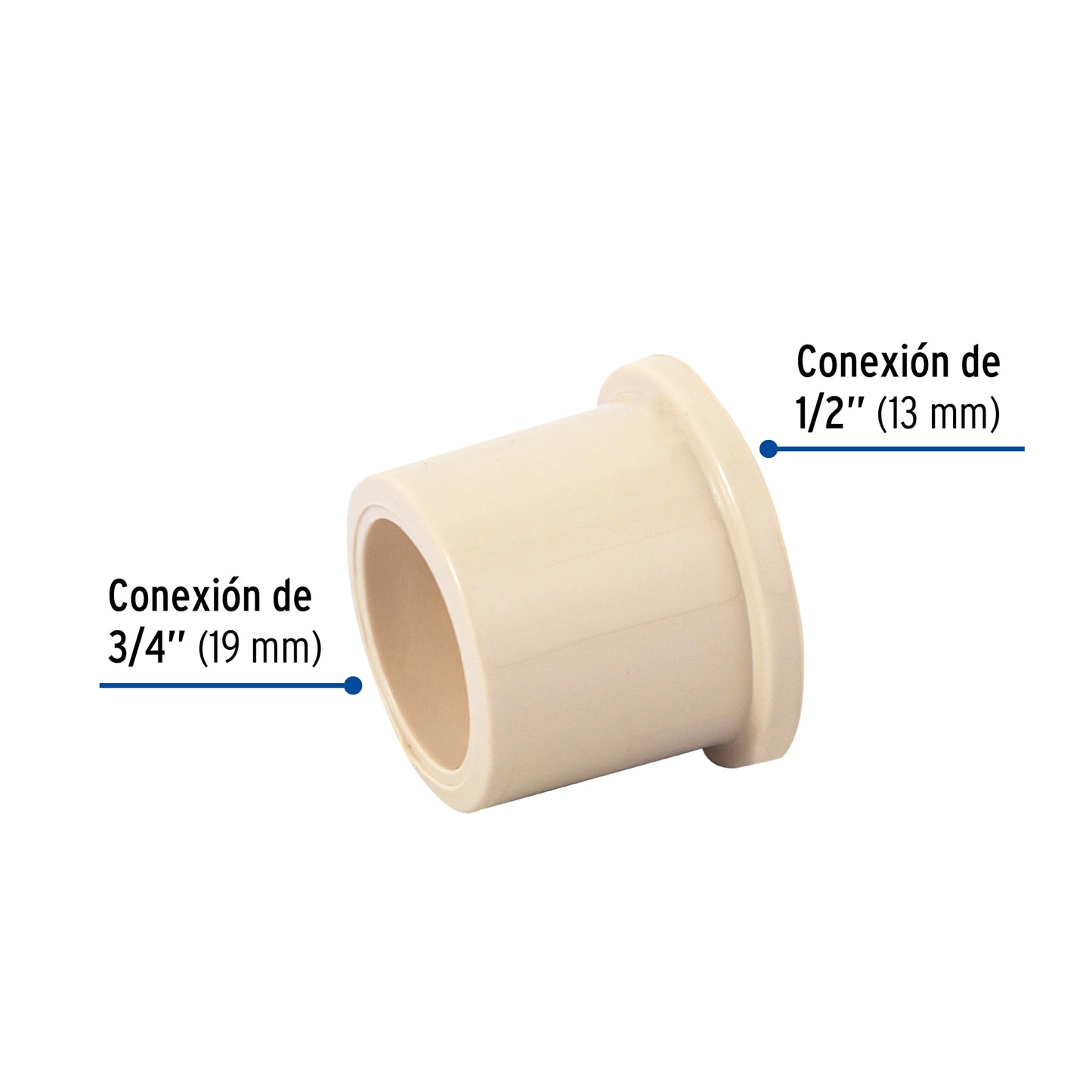 Reduccion cpvc bushing 3/4 x 1/2 - 45062 - 616220 - Foset Pieza