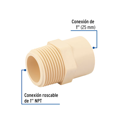 Cople cpvc 1p rosca ext - 45100 - 616162 - Foset Pieza